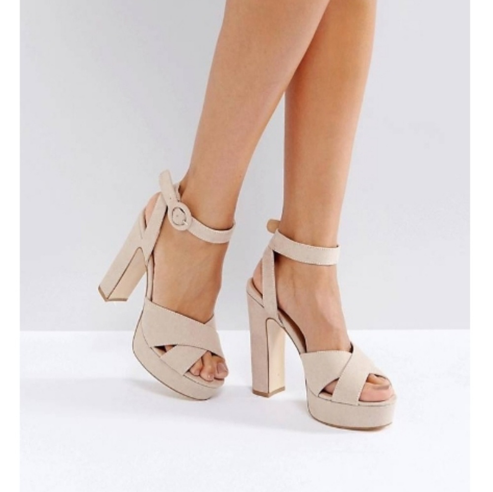 Cross Strap Platform Sandals (never worn!) NWOT